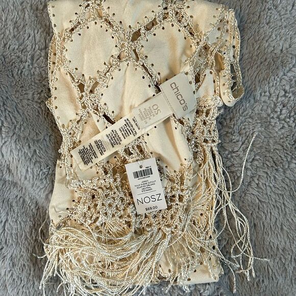 NWT Chicos fancy wrap - faux suede and crochet - BohoGlam dreams - Picture 1 of 5